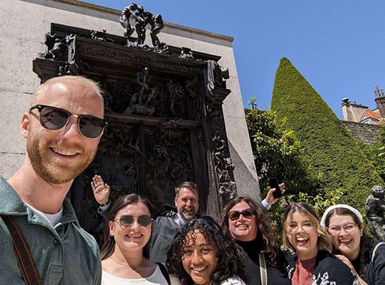 Group of bachelor's of art history Degree Program Students studying abroad